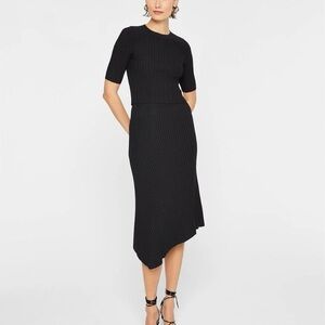 NWOT Club Monaco Asymmetrical Ribbed Midi Skirt